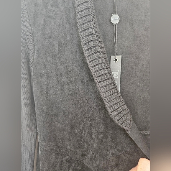 BLANKNYC Denim Faux Suede Drape Front Sweater - Picture 10 of 12